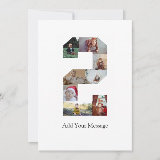 白黒2枚写真コラージュ サンキューカード (正面)