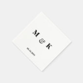 白黒2組モノグラモダンム結婚ズ スタンダードカクテルナプキン (角)