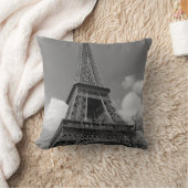 白黒2015年の曇ったエッフェル クッション (ブランケット)