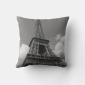 白黒2015年の曇ったエッフェル クッション (裏面)