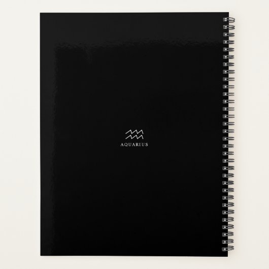 白黒2022アクエリアス〔占星術の〕十二宮図記号 プランナー手帳 (裏面)