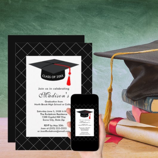 白黒2024年度卒業式クラス 招待状