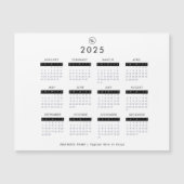 白黒2025カレンダーカスタムビジネスロゴ マグネット招待状 (正面)