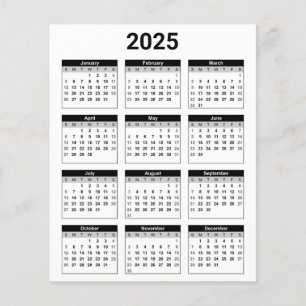 白黒2025年のカレンダー チラシ