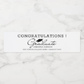 白黒2025年卒業パーティー ペットボトルラベル (シングルラベル)