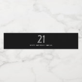 白黒21番誕生日ワインラベル ペットボトルラベル (シングルラベル)