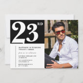 白黒23誕生日招待状 招待状 (正面)