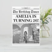 白黒26誕生日新聞写真 招待状 (スタンド正面)