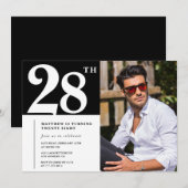 白黒28歳招待状 招待状 (正面/裏面)