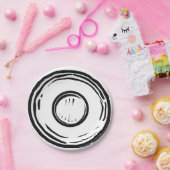 白黒2Dパーティー光学錯覚 ペーパープレート (パーティー)