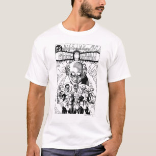 白黒3つの緑のランタンの喜劇的なカバー Tシャツ