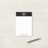 白黒3イニシャルつる植物モノグラムディーシーBG ポストイット (デスク上)