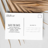 白黒3フォトウェディング日付を保存 案内ポストカード