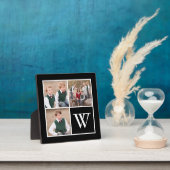 白黒3フォトコラージュ家族モノグラム フォトプラーク (インサイチュ)