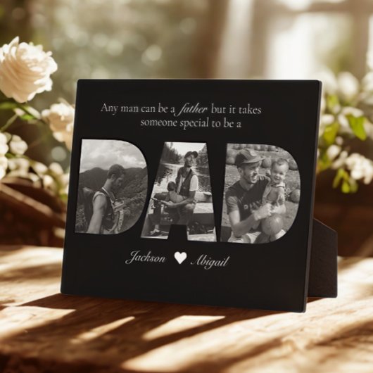 白黒3写真パパフォトコラージュ フォトプラーク