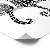 白黒3匹のプリント ポスター (角)