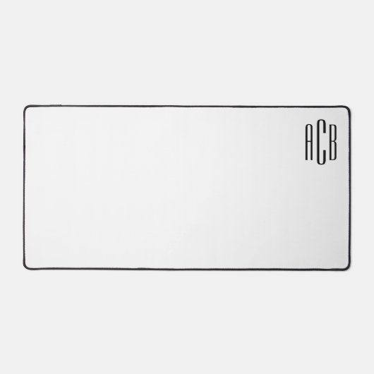 白黒3文字モノグラムの上端 デスクマット (正面)