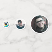 白黒3枚モダン写真卒業パーティー コンフェッティ (裏面)