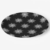 白黒3重クレフ、 音符記号雪片パターン ペーパープレート (アングル)