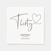 白黒30歳の誕生日パーティーナプキンス スタンダードカクテルナプキン (正面)