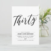 白黒30歳ミニマルの誕生日パーティー 招待状 (スタンド正面)