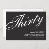 白黒30th誕生日招待状 招待状 (正面/裏面)