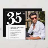 白黒35歳の招待状 招待状 (正面/裏面)