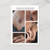 白黒4フォトイヤリングディスプレイカード 名刺 (裏面)