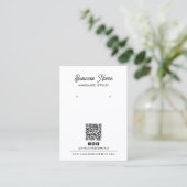 白黒4フォトイヤリングディスプレイカード 名刺 (スタンド正面)