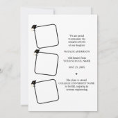 白黒4写真卒業アナウンスカード 招待状 (裏面)