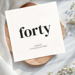 白黒40歳の誕生日 スタンダードカクテルナプキン