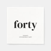 白黒40歳の誕生日 スタンダードカクテルナプキン (正面)