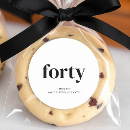 白黒40歳の誕生日 ラウンドシール