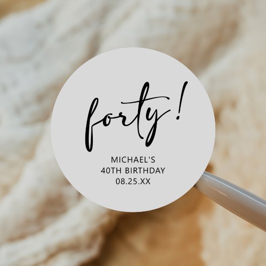 白黒40歳の誕生日 ラウンドシール