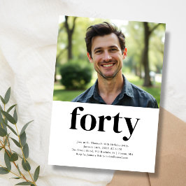 白黒40歳の誕生日 招待状