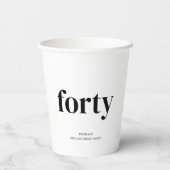 白黒40歳の誕生日 紙コップ (裏面)