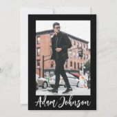 白黒40歳モダンの誕生日パーティー 招待状 (裏面)