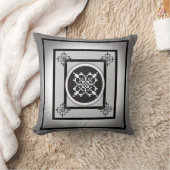 白黒5つのサンズフォークアートデザイン クッション (ブランケット)