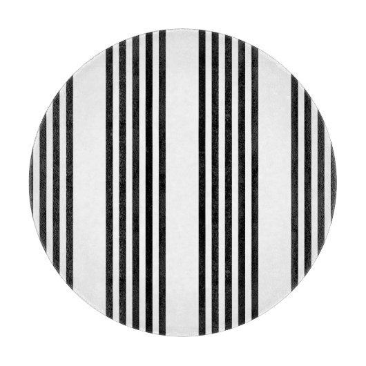 白黒5パターンストライプパターン カッティングボード (正面)