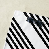 白黒5パターンストライプパターン ビーチタオル (インサイチュ)