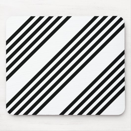 白黒5パターンストライプパターン マウスパッド (正面)