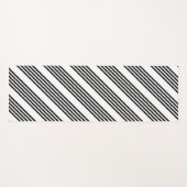 白黒5パターンストライプパターン ヨガマット (正面(横))