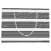 白黒5パターンストライプパターン ラージペーパーバッグ (裏面)