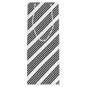 白黒5パターンストライプパターン ワインギフトバッグ (裏面)