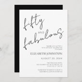 白黒50ミニマルと素晴らしい誕生日 招待状 (正面/裏面)