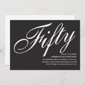 白黒50誕生日招待状 招待状 (正面/裏面)