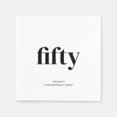白黒50誕生日 スタンダードカクテルナプキン (正面)