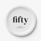 白黒50誕生日 ペーパープレート (正面)