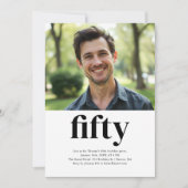 白黒50誕生日 招待状 (正面)