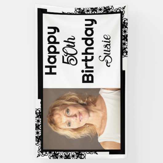 白黒50誕生日 横断幕 (縦)